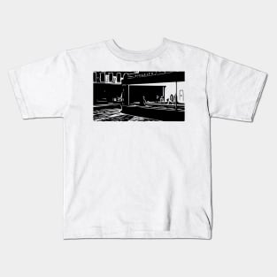 Nighthawks by Edward Hopper, 1942 | Line art Kids T-Shirt